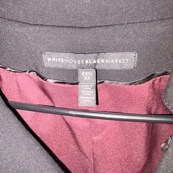 White House Black Market Black and Burgundy Blazer - Picture 2 of 3